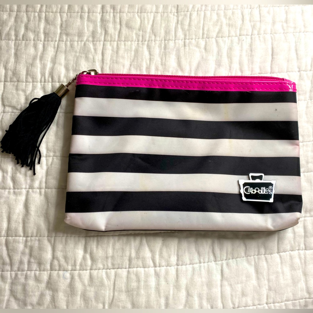 CABOODLES Petite striped makeup travel bag!